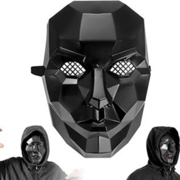 Halloween Black Mask Boss Cosplay Prop Face Cover Masquerade Squid Game … - Picture 1 of 3